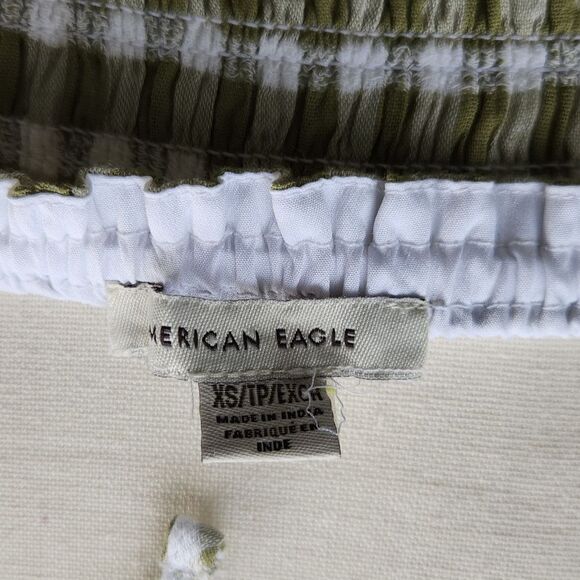 American Eagle Green Gingham Halter Top - Picture 6 of 6